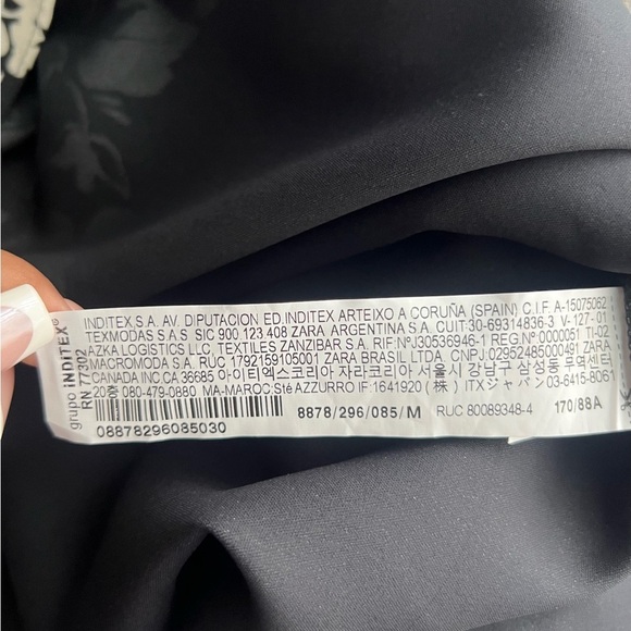 Zara Black Dress with Cream Floral Accents - Picture 5 of 9